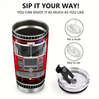 For Our Heroes Tumbler - 20oz Insulated Firefighter Travel Mug, A Badge of Honor & Daily Essential, Ultimate Gift for Firemen & Sons