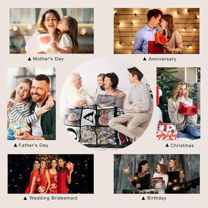 Custom Photo & Text Flannel Blanket - Personalized Family Memory Throw, Ultra-Soft & Warm, Multi-Scene Gift for Christmas, Birthday, Anniversary