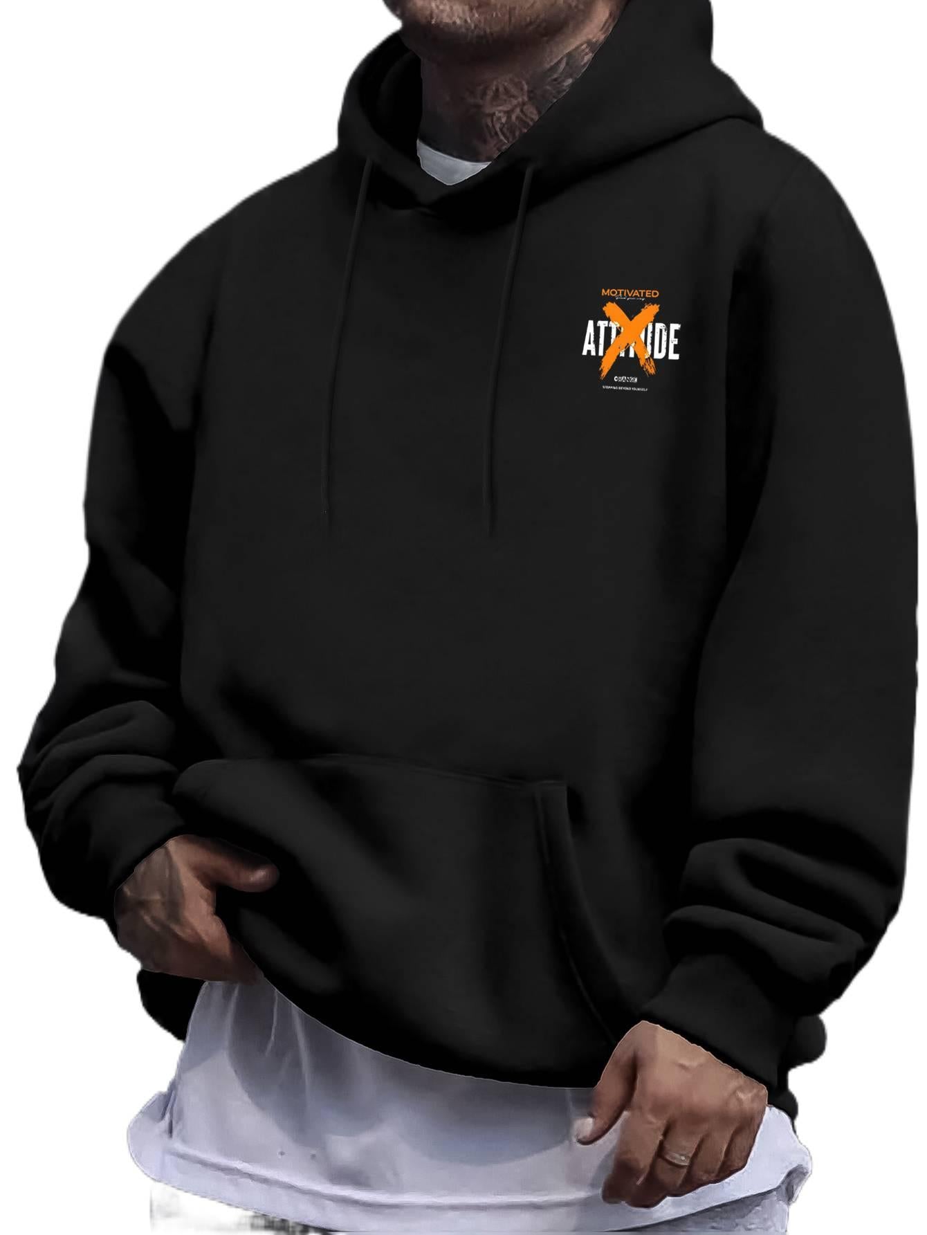 Motivational Quote Hoodie for Men - Inspirational Streetwear Pullover, Regular Fit Trendy Hooded Sweatshirt
