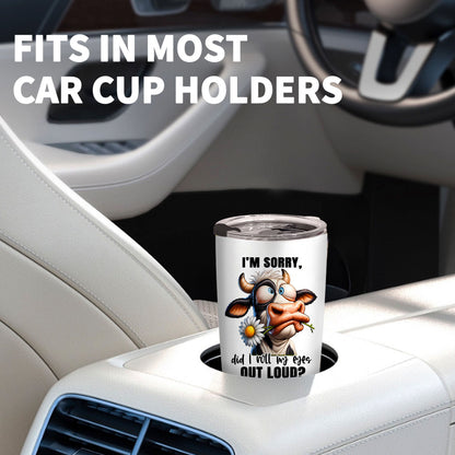 20oz Cow Print Stainless Steel Tumbler - Insulated Leakproof Travel Mug for Coffee & Tea | Unique Gift for Cow Lovers, Farm Enthusiasts & Dairy Farmers | Cute Farmhouse Aesthetic