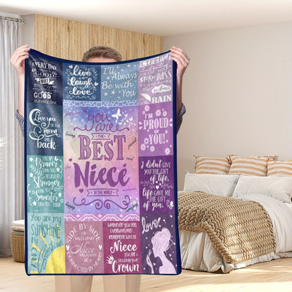 To My Dearest Niece - A Cozy Hug in Blanket Form | Soft Flannel Sofa Throw for Movie Nights, Perfect Birthday & Holiday Gift