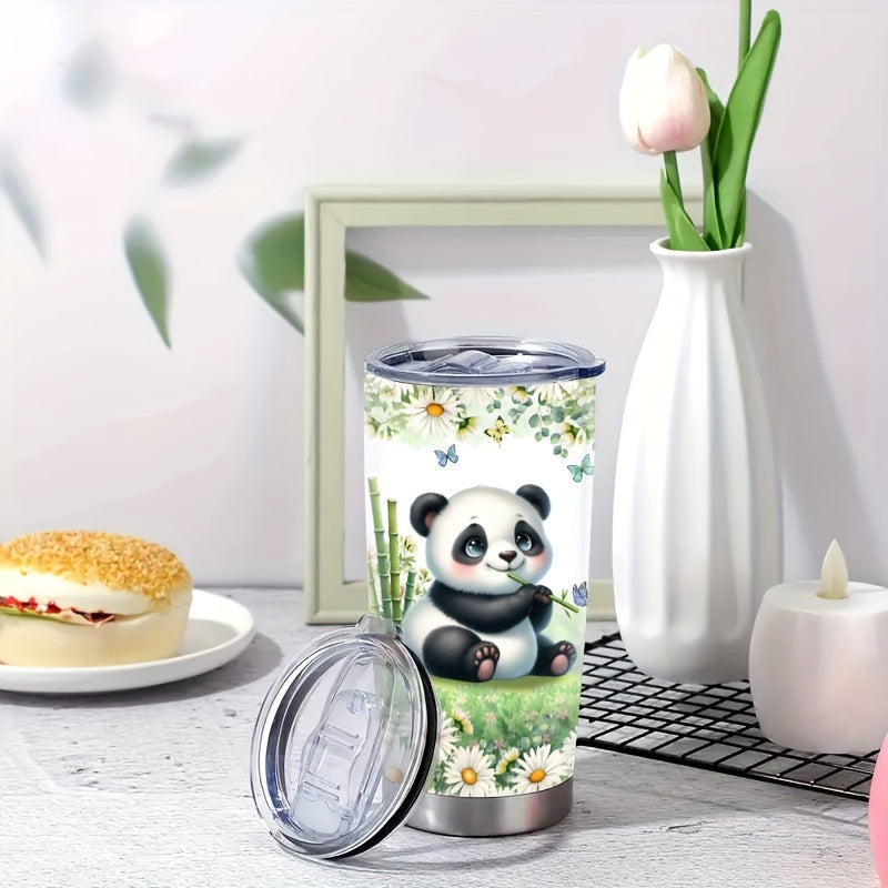 Mother's Day Gifts for Women - Cute Panda with Flowers & Butterfly Tumbler, 20oz Stainless Steel Insulated Cup, Keeps Hot/Cold | Gift for Her, Daughter, Sister, Girlfriend, Mom