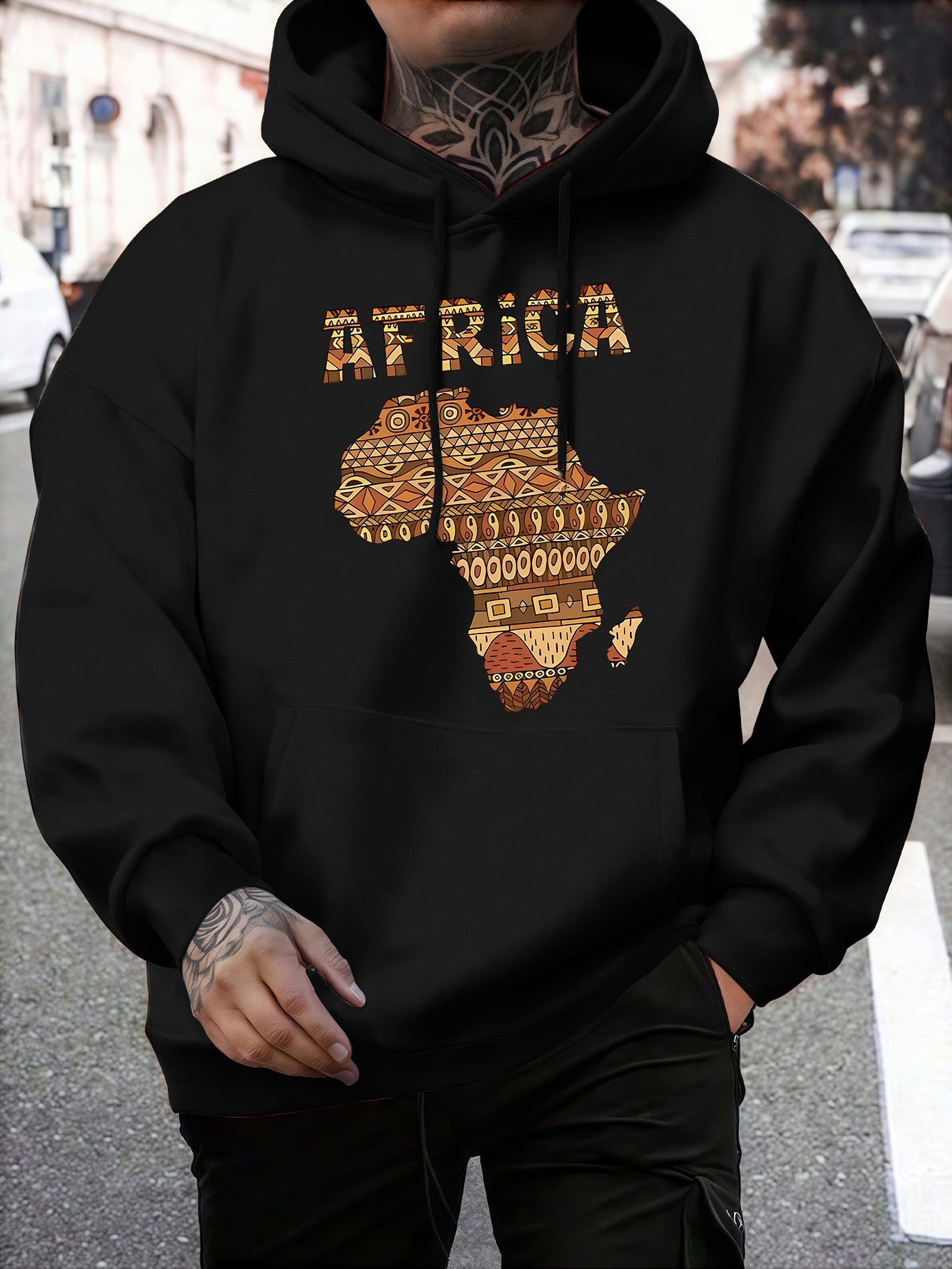 Men's All-Over Print Hoodie | Full Immersion Graphic, Statement Streetwear with Kangaroo Pocket
