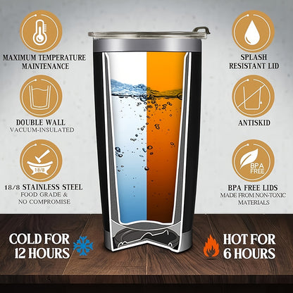 Celestial Sun & Moon Tumbler - 20oz Vacuum Insulated Stainless Steel Travel Mug, Double Wall Coffee Cup, Unique Gift for Her/Him, Moms, Dads, Any Occasion