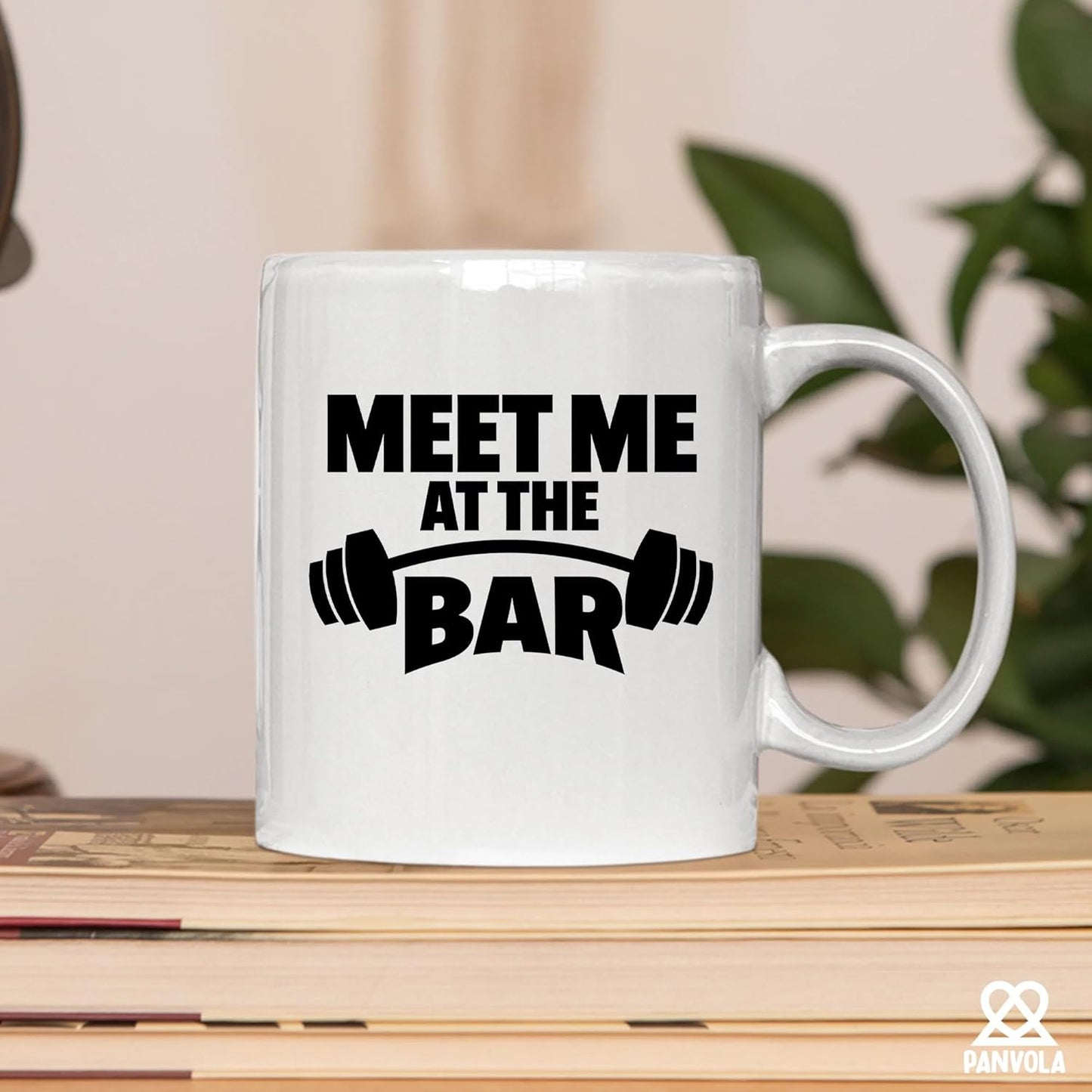 Weightlifter Gift Mug - "Meet Me at the Bar" Gym Quote, Funny & Tough Ceramic Cup for Him (11oz)