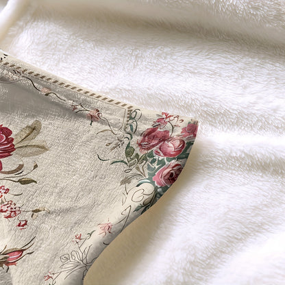 Pink Floral Flannel Blanket - Ultra Soft & Cozy Throw for Women | Multi-Scene Use for Nap, Sofa, and Bedroom Decor