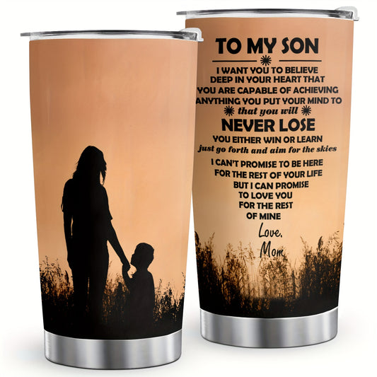 Stainless Steel Travel Coffee Cup - 20oz Insulated Tumbler Keeps Hot & Cold, Perfect Gift for Son, Dad, Men, Boyfriend | Birthday, Christmas, Graduation Present