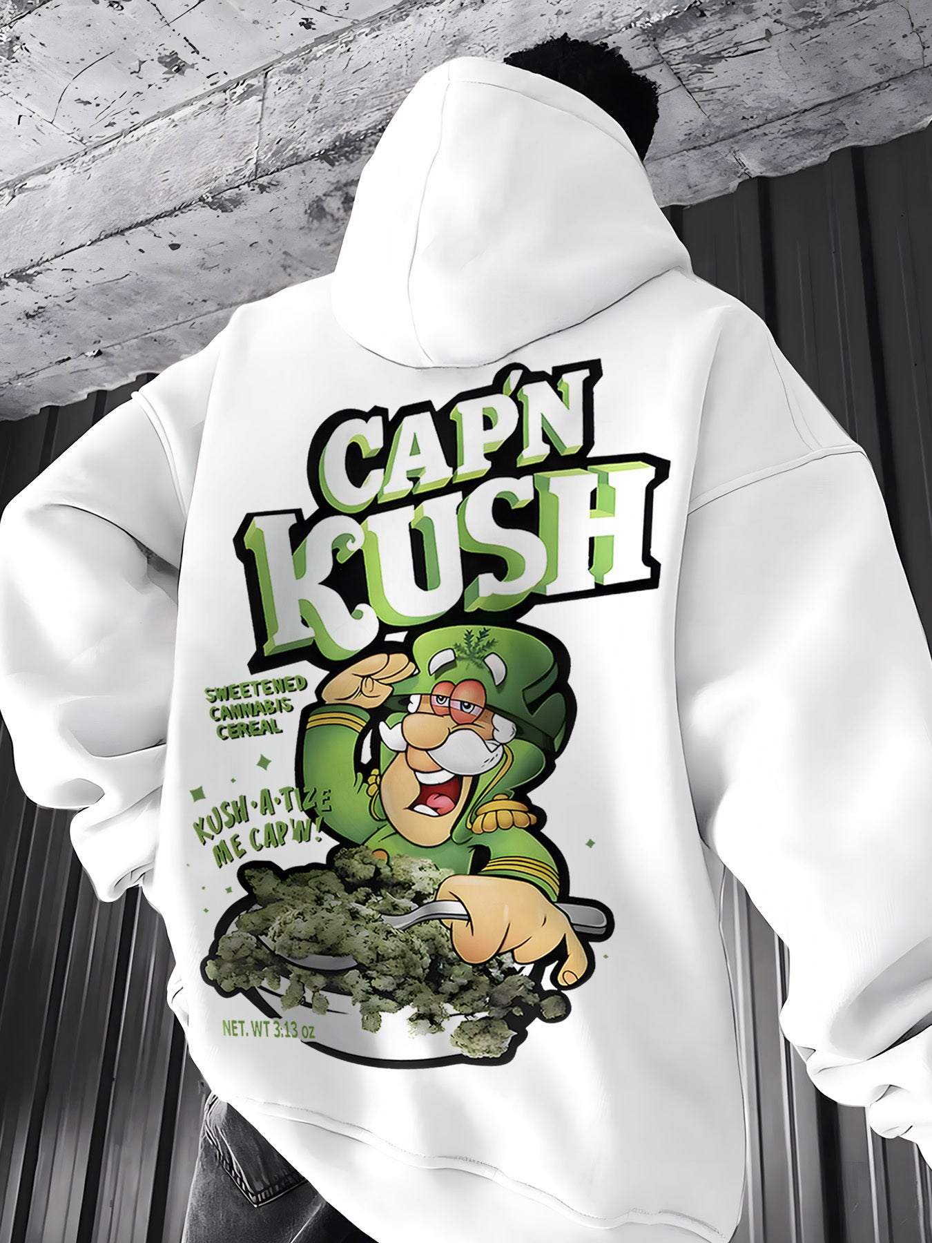 Men's Streetwear Trendy Hoodie | Fashion Hemp Leaf Botanical Print Pullover, Gift for Cannabis Lovers