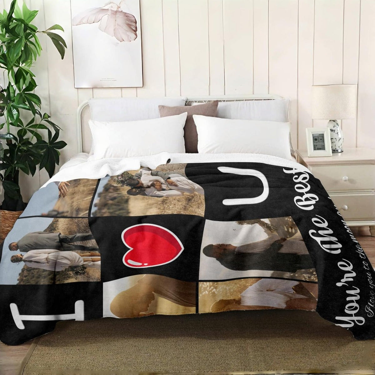Personalized Couples Photo Blanket - Custom Flannel Keepsake with Your Picture, Romantic Gift for Anniversary, Valentine's, Christmas & Birthday