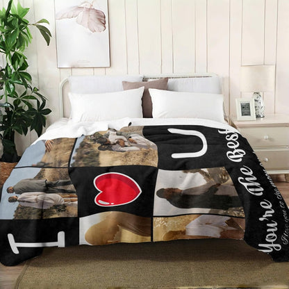 Personalized Couples Photo Blanket - Custom Flannel Keepsake with Your Picture, Romantic Gift for Anniversary, Valentine's, Christmas & Birthday