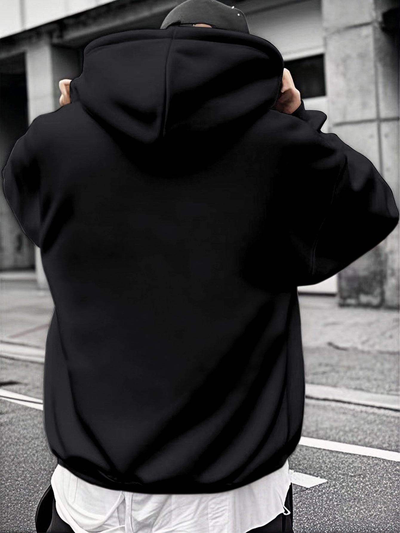 Men's Motivational Print Hoodie - Streetwear Trend with Drawstring Hood & Kangaroo Pocket Hooded Sweatshirt Pullover
