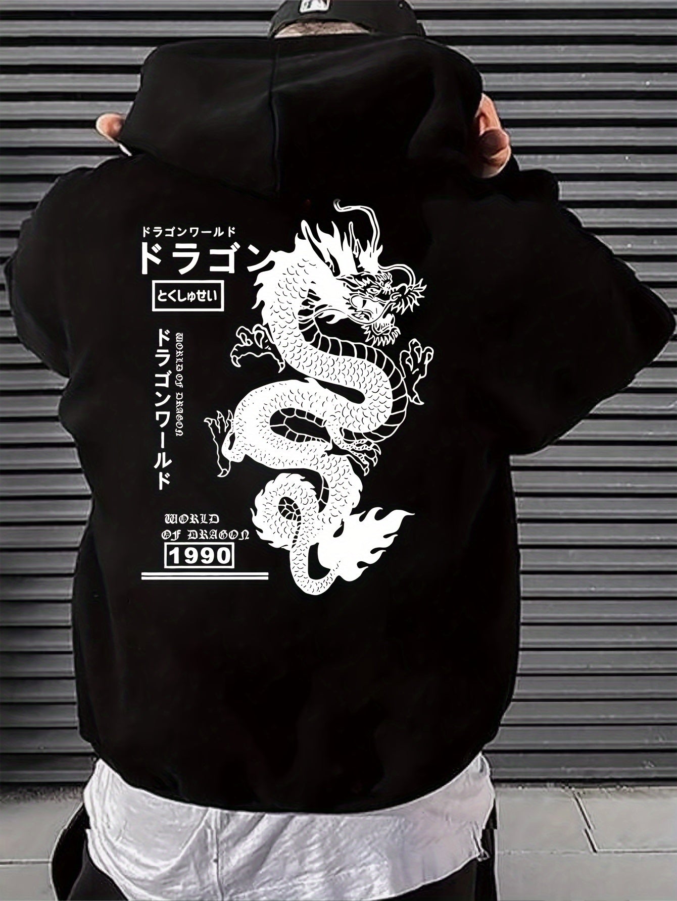 Men's Geometric Print Hoodie with Drawstring & Kangaroo Pocket - Fall Winter Casual Pullover Sweatshirt, Machine Washable Men's Hooded Top