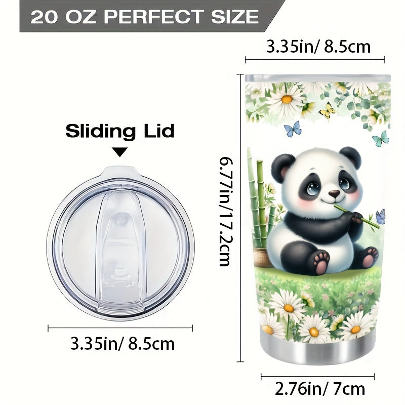 Mother's Day Gifts for Women - Cute Panda with Flowers & Butterfly Tumbler, 20oz Stainless Steel Insulated Cup, Keeps Hot/Cold | Gift for Her, Daughter, Sister, Girlfriend, Mom
