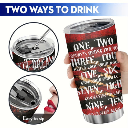 Limited Edition Halloween Tumbler for Horror Enthusiasts - 20oz Insulated 304 Stainless Steel Cup, Double-Wall Technology Keeps Drinks Hot/Cold 12-24H - Collector's Item & Ultimate Gift for Men
