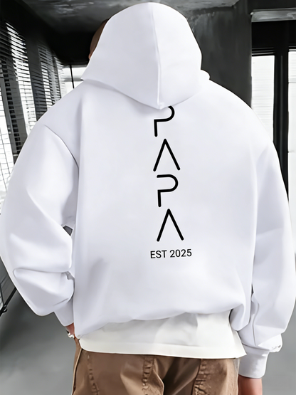 Gift for Dad - “Papa” Printed Men‘s Hoodie, Warm Fleece-Lined Pullover with Kangaroo Pocket | Cozy Fall Winter Sweatshirt, Heartfelt Present
