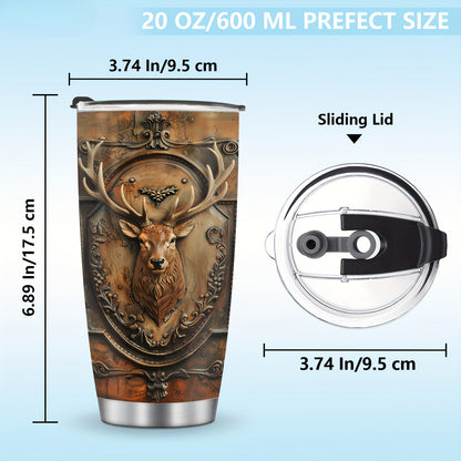 20oz Insulated Deer Hunting Tumbler - Travel Coffee Mug for Men, Dad | Gift for Christmas, Birthday, Valentines Day for Him, Deer Lover