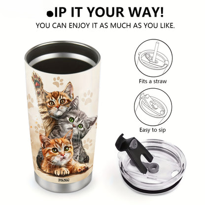 Cat Lover's Tumbler 20oz - Cute Pet Design Insulated Coffee Mug | Unique Gift for Women & Pet Owners, Perfect for Travel & Car