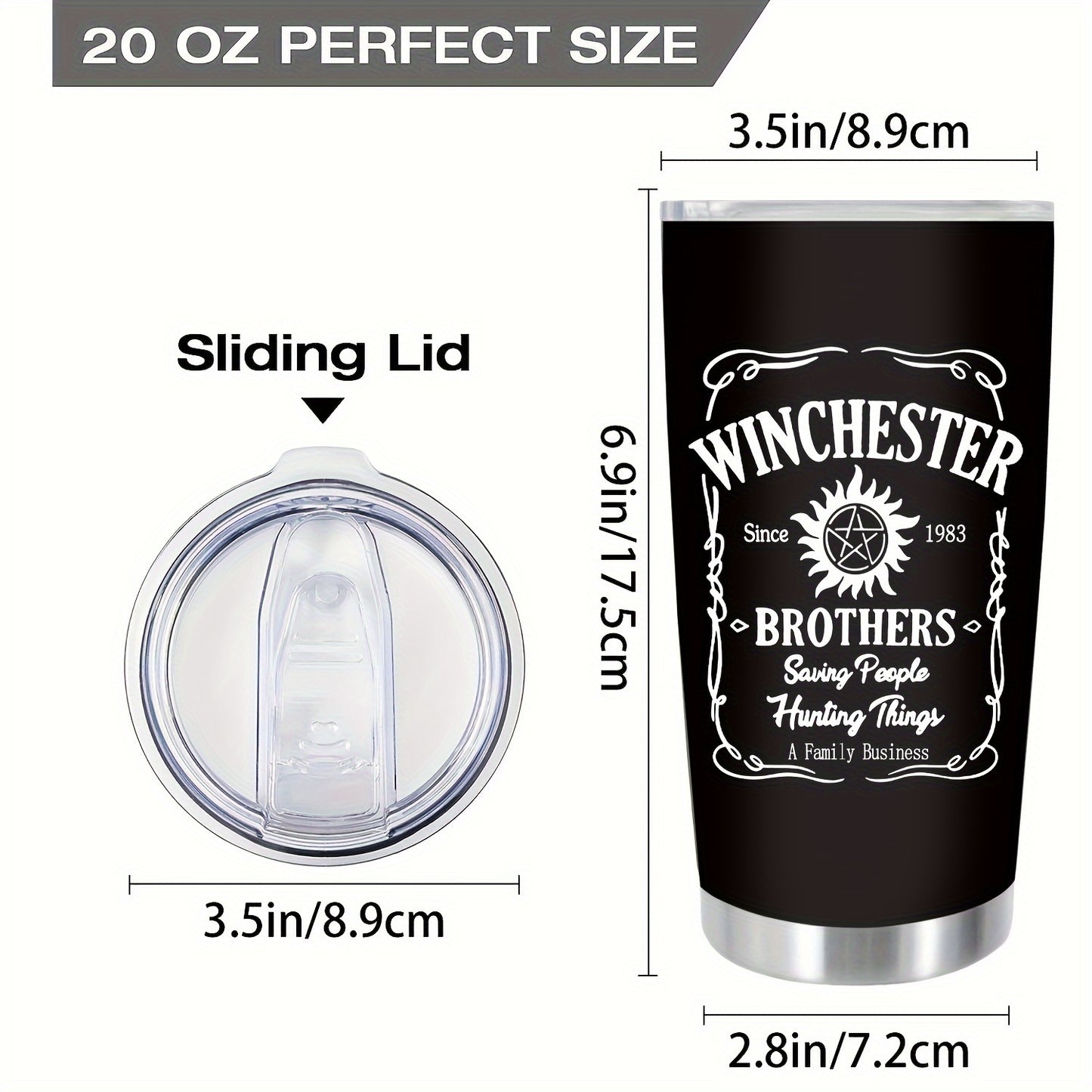 Men‘s Travel Mug with Handle 20oz - Double Wall Insulated Stainless Steel Tumbler | Outdoor & Car Cup, Perfect Gift for Dad, Brother, Husband