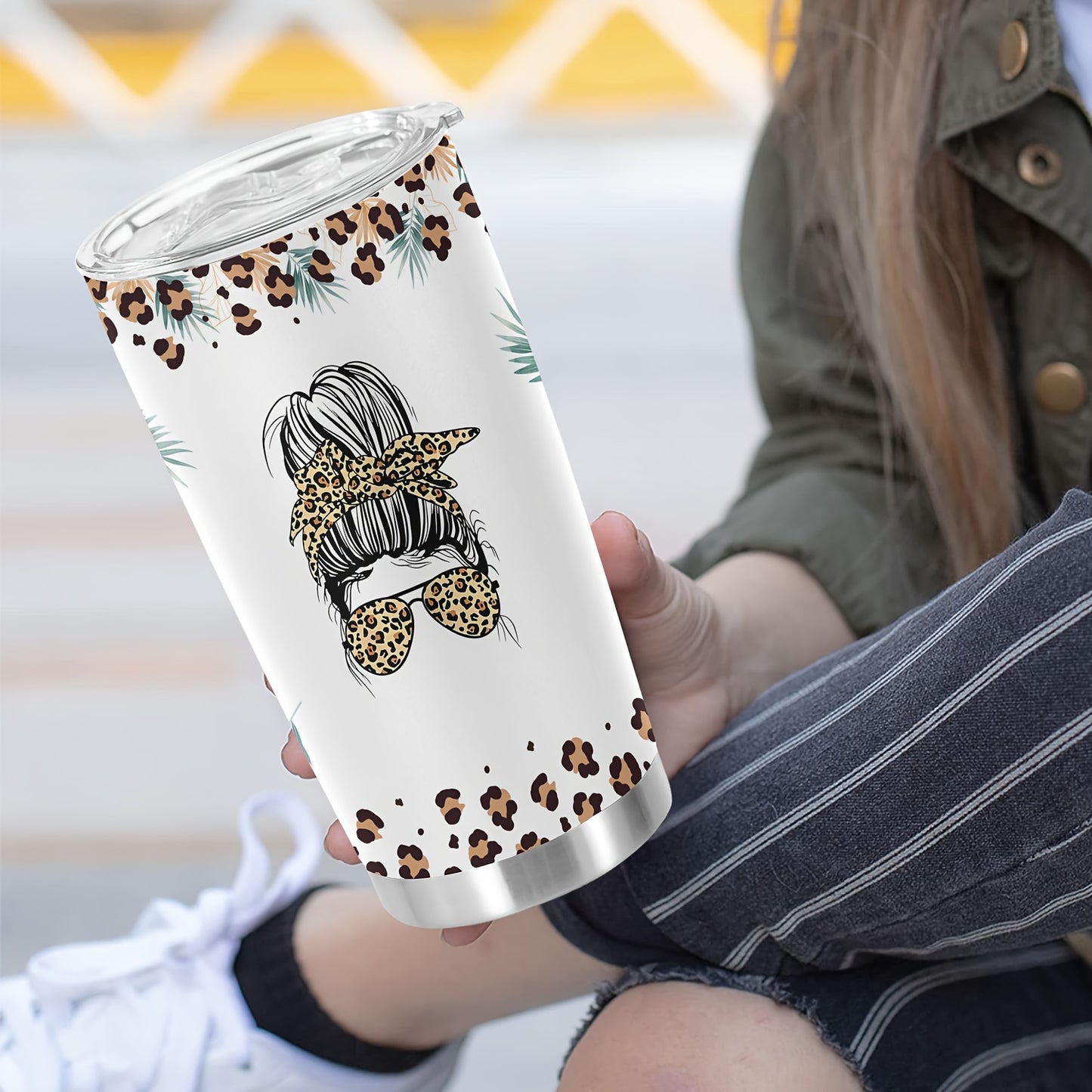 "Just a Girl Who Loves Coffee" 20oz Funny Tumbler - Double Wall Vacuum Insulated Stainless Steel Travel Mug | Cute Gift for Women, Daughters, Friends & Coffee Lovers