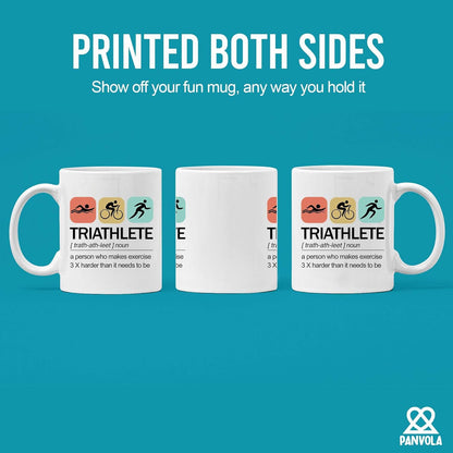 11oz Triathlon Spirit Mug - For the Swimmer, Biker, Runner, High-Quality Ceramic Drinkware for Training & Recovery