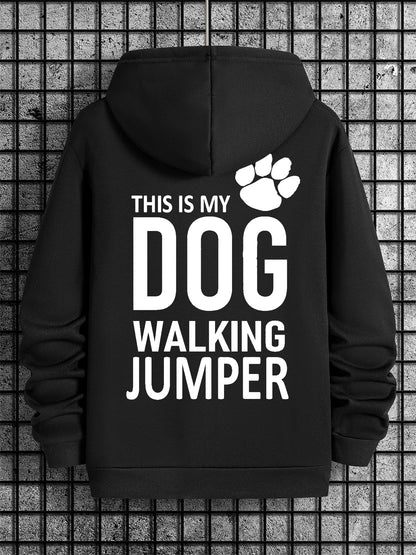 "Proud Dog Parent" Hoodie for Pet Lovers - Black Paw Print Graphic with Hidden Front Pocket | Cozy Non-See-Through Pullover for Walking & Lounging