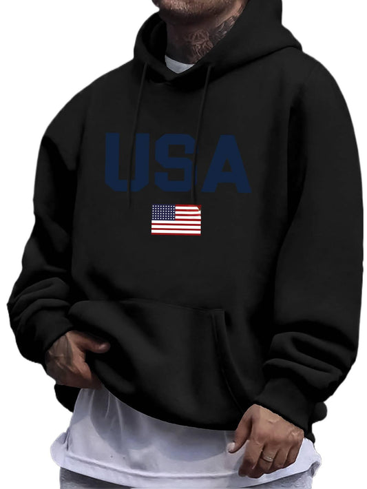 Men's Street Style Hoodie - Graphic Print Long Sleeve Pullover | Casual Urban Hooded Sweatshirt
