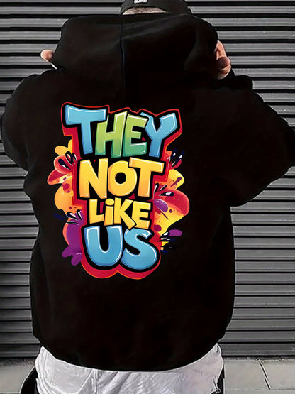 Men's Seasonal Graphic Hoodie - Lightweight Transitional Pullover for Spring & Autumn | Casual Streetwear Essential with Kangaroo Pocket