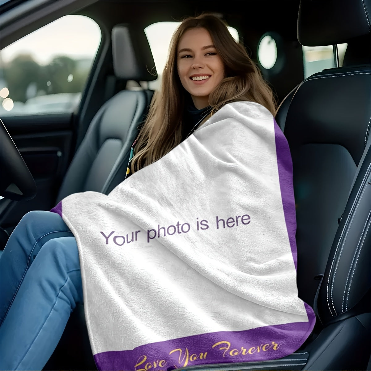 Personalized Photo Flannel Throw - Custom Memory Blanket for Family & Friends, Machine Washable & All-Season, Heartfelt Gift for Any Occasion