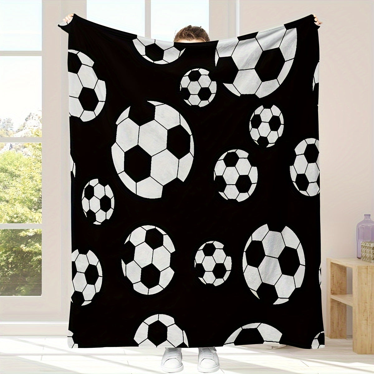 Football Fan Gift Blanket - Sport Themed Flannel Throw with Team Spirit Design, Soft & Warm for Game Day, Home, Tailgating, All Season Use