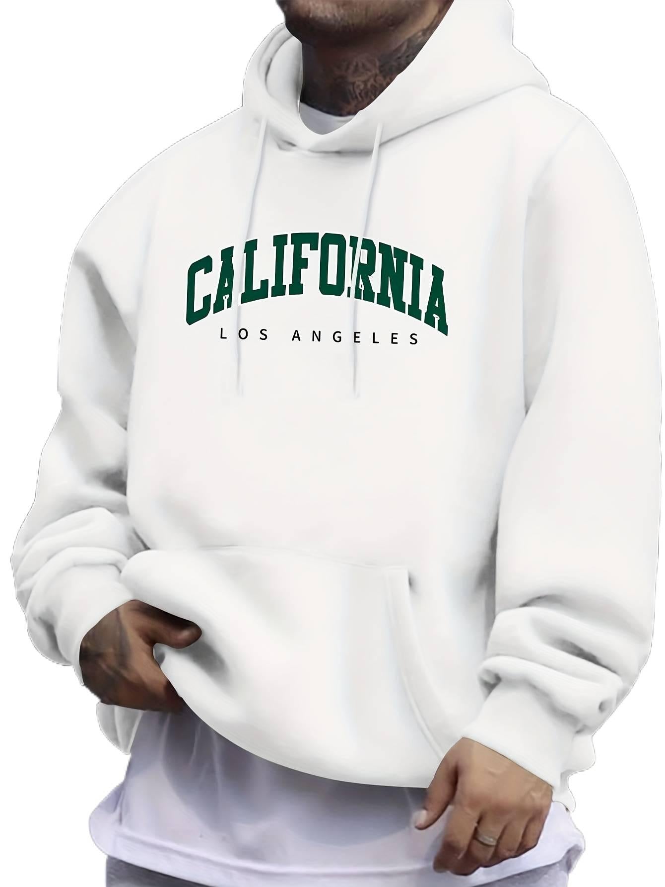 Men's LA Retro Hoodie | West Coast Vintage Streetwear Trend Classic Logo Print Hooded Sweatshirt