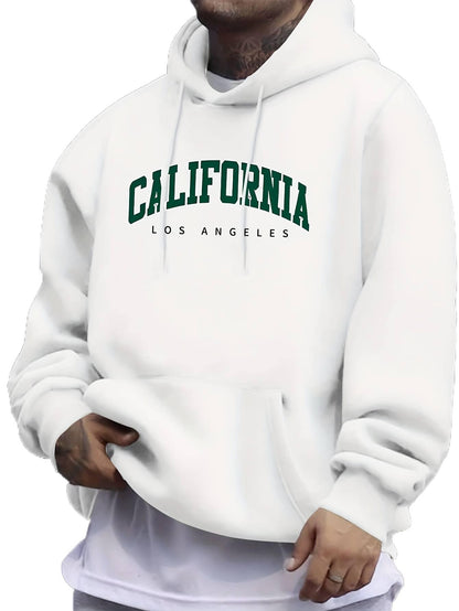 Men's LA Retro Hoodie | West Coast Vintage Streetwear Trend Classic Logo Print Hooded Sweatshirt