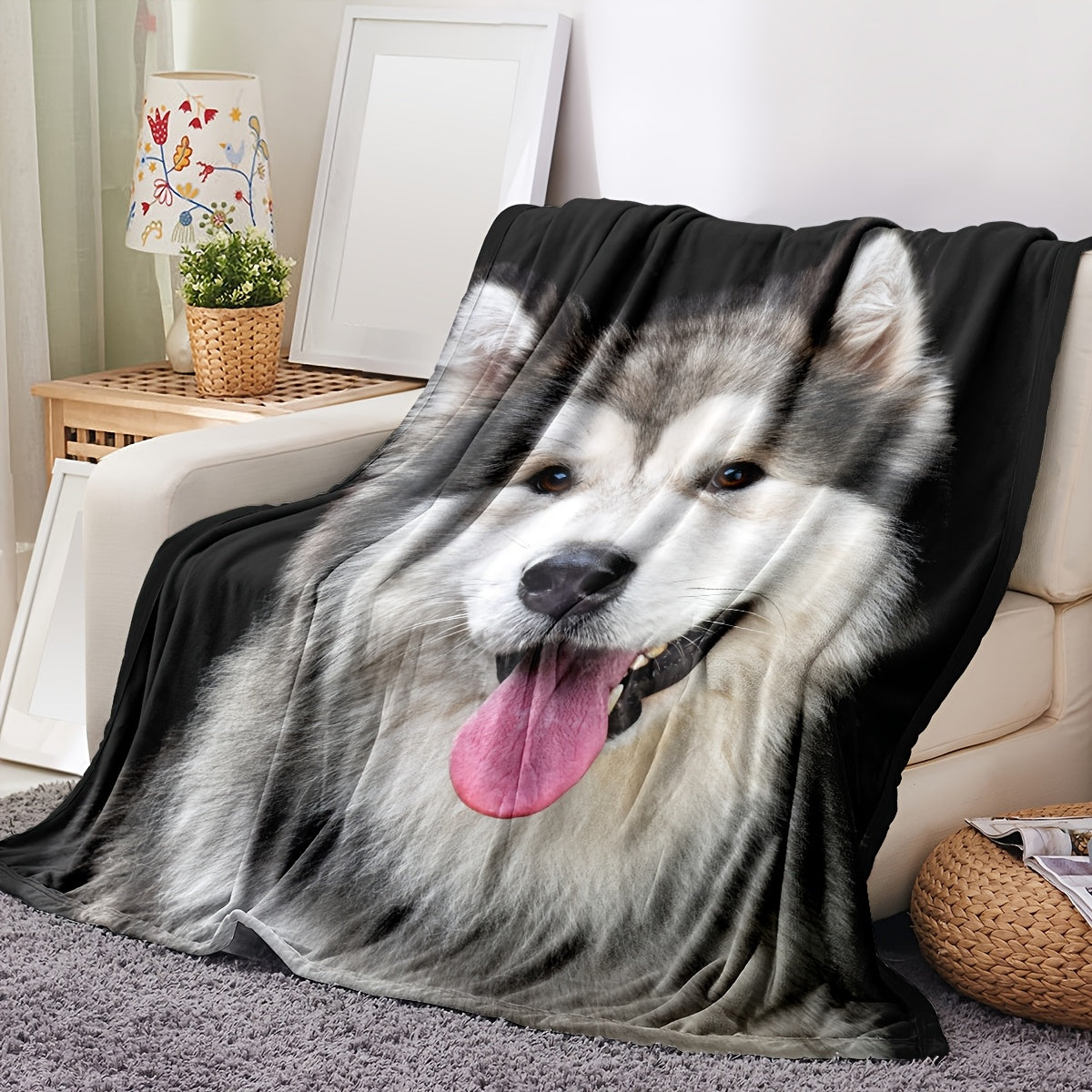 Personalized Alaskan Malamute Blanket - Custom Photo Print of Your Dog, Tear-Resistant & Durable, Ultimate Gift for Malamute Lovers & Owners