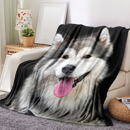 Personalized Alaskan Malamute Blanket - Custom Photo Print of Your Dog, Tear-Resistant & Durable, Ultimate Gift for Malamute Lovers & Owners