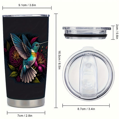 Hummingbird Gift Tumbler - 20oz Elegant Insulated Stainless Steel Travel Mug, Double Wall Vacuum Keeps Hot/Cold | Nature Inspired Design for Her, Bird Lovers