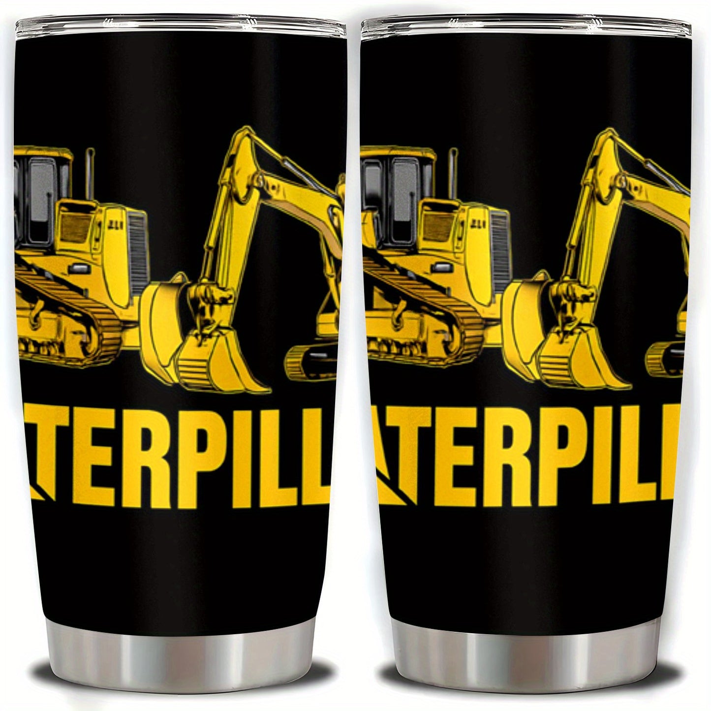 Caterpillar Construction Tumbler 20oz - Heavy Duty Stainless Steel Mug with Leak-Proof Lid | The Ultimate Gift for Builders, Truck Lovers & Big Kids at Heart