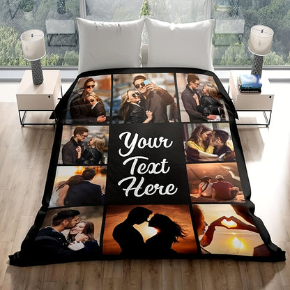 Premium Custom Photo Blanket - Machine Washable, Hypoallergenic Personalized Throw, Unique Home Decor Gift for Couples & Family