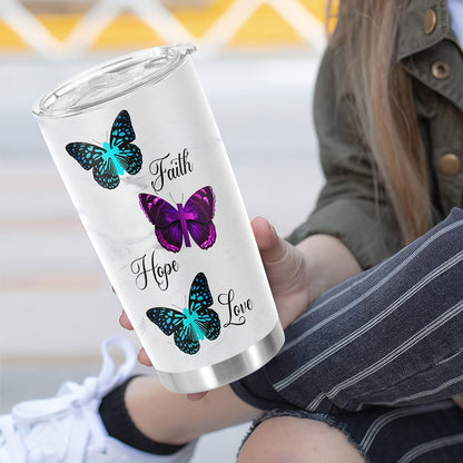 Butterfly Joy Tumbler - 20oz Funny Print Insulated Stainless Steel Cup, Double Wall Vacuum Travel Mug | Break-Resistant & Reusable, Perfect Gift for Her, Family & Friends