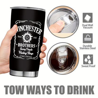 Men‘s Travel Mug with Handle 20oz - Double Wall Insulated Stainless Steel Tumbler | Outdoor & Car Cup, Perfect Gift for Dad, Brother, Husband