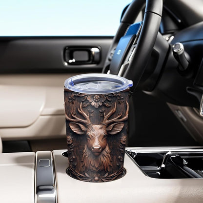 Hunting Gift for Men - Deer Design 20oz Insulated Tumbler, Stainless Steel Travel Mug - Perfect Father‘s Day, Birthday, Christmas Present for Dad, Husband & Hunters