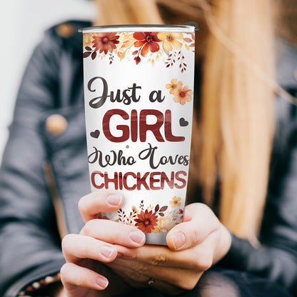 Chicken & Sunflower Tumbler - 20oz Stainless Steel Insulated Cup with Lid, Perfect Gift for Chicken Owners, Chicken Lovers, Mom, Women & Wife