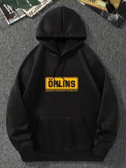 Öhlins Performance Hoodie - Iconic Yellow Logo, Warm Fleece-Lined for Fall & Winter | Engineered Comfort for Riders, Drivers & Motorsport Fans