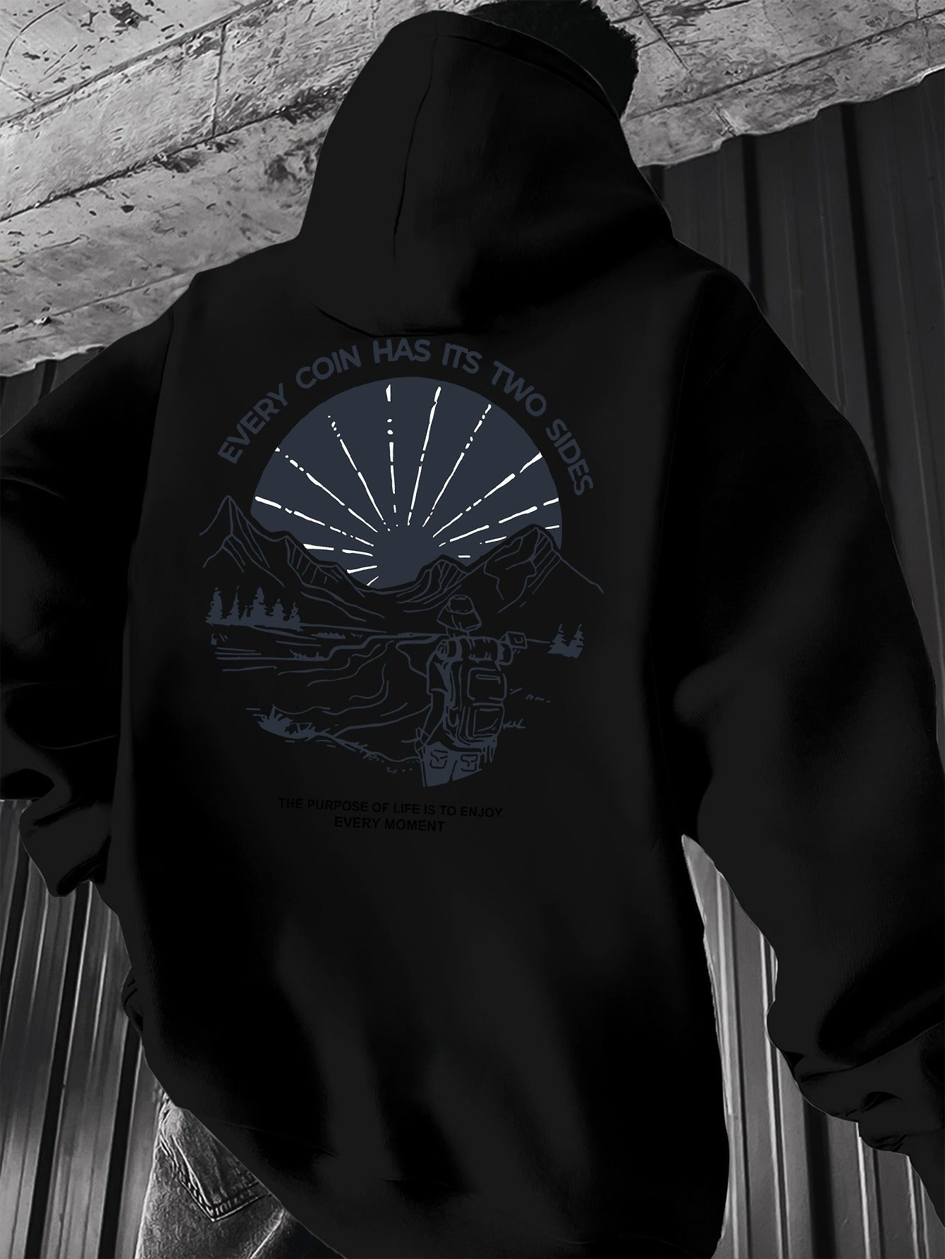Geometric Pattern Hoodie for Men - Retro Kangaroo Pocket Hooded Sweatshirt, Soft Casual Pullover Hoodies