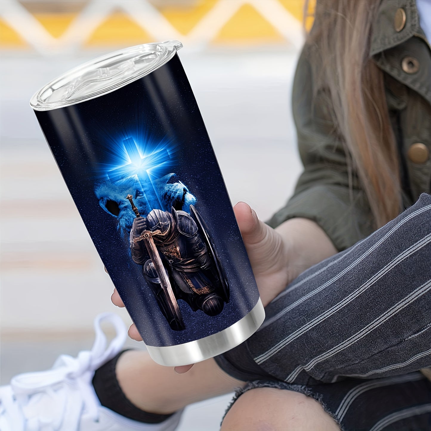 Knight & Cross Tumbler - 20oz Armor Strong Stainless Steel Insulated Cup, Adventure-Ready for Hot & Cold Drinks | Durable Outdoor & Travel Companion