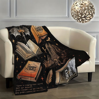 Fantasy Literature Flannel Blanket - Ultra-Soft & Skin-Friendly, All-Season Cozy Throw Blankets, Perfect Gift for Book Lovers