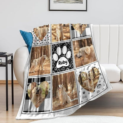 In Loving Memory Pet Blanket - Custom Photo Memorial for Beloved Dog, Soft Flannel Comfort Throw, Sympathy Gift for Pet Loss & Healing