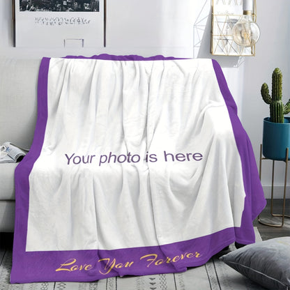 Personalized Photo Flannel Throw - Custom Memory Blanket for Family & Friends, Machine Washable & All-Season, Heartfelt Gift for Any Occasion
