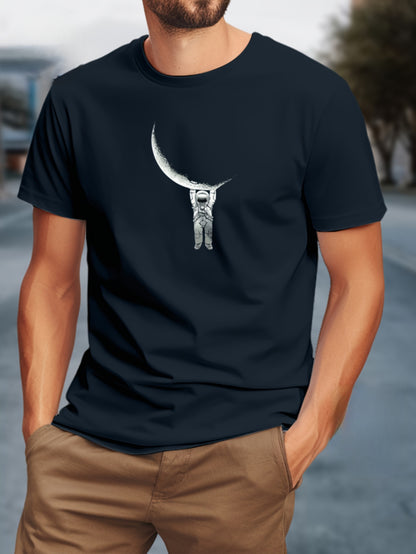 Abstract Graphic T-Shirt for Men Fashion Trend Black & White Modern Print Tee Shirts Tops for Casual, Gym & Office