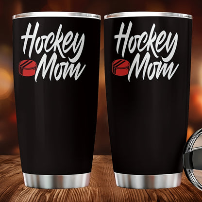 Hockey Mom Tumbler - 20oz Double-Wall Insulated Cup with Hockey Stick Design, Spill-Proof Lid, Keeps Drinks Hot/Cold for Hours - Perfect for Games, Travel, Camping & Hockey Fans