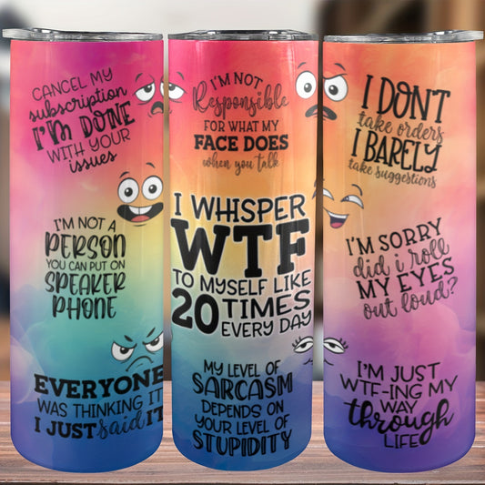 Sarcastic Skinny Tumbler Gift - 20oz Slim Design Stainless Steel Insulated Cup, Perfect Fit for Car, Travel & Office | Funny Coffee Mug for Friends, Him, Her