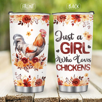 Chicken & Sunflower Tumbler - 20oz Stainless Steel Insulated Cup with Lid, Perfect Gift for Chicken Owners, Chicken Lovers, Mom, Women & Wife